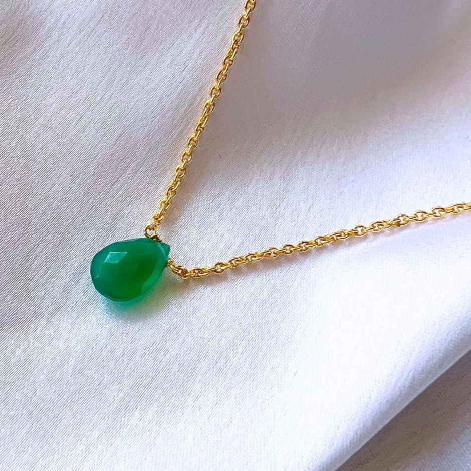 Green Onyx Drop Necklace