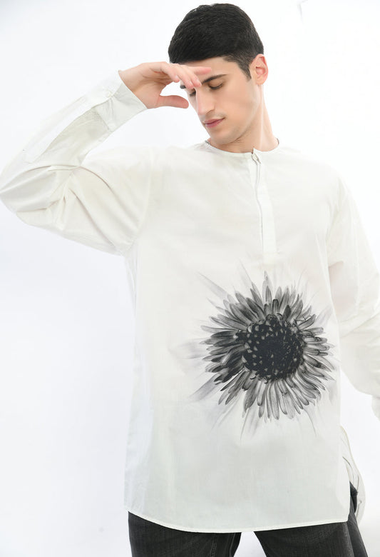 white unisex cotton oversized shirt