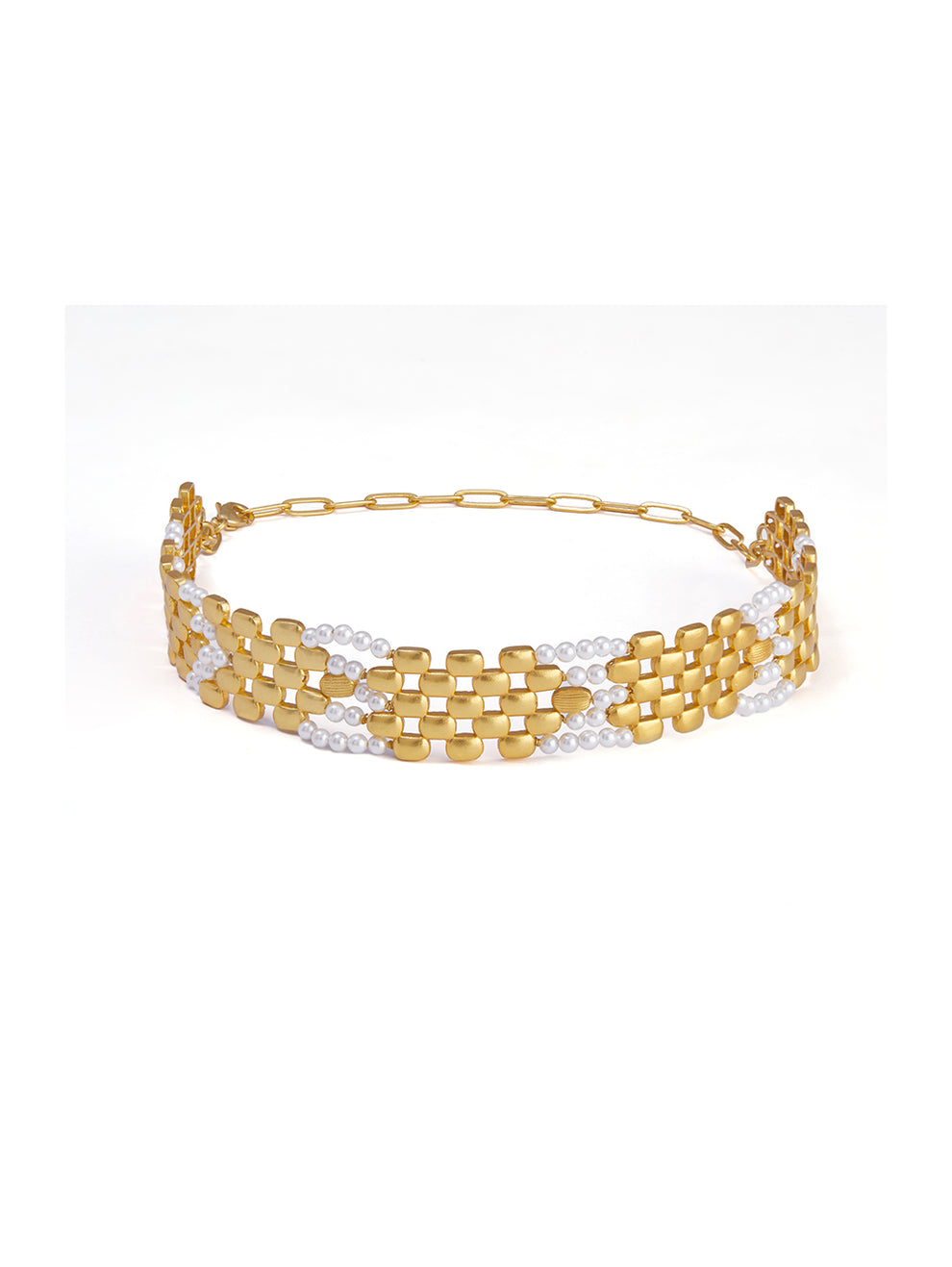 Pearly Golden Cutout Choker
