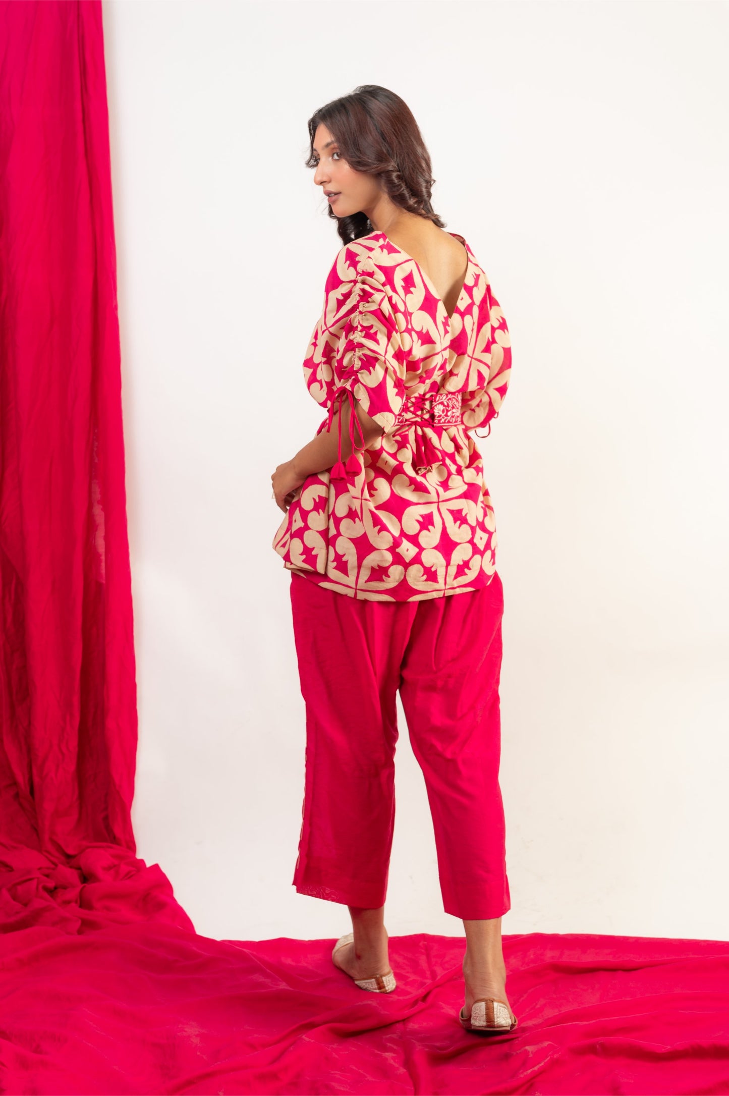 Dahlia Coord set. Blockprint X Chikankari
