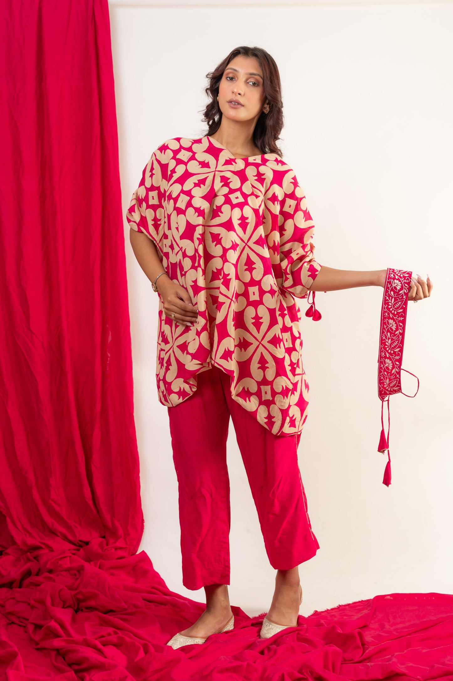 Dahlia Coord set. Blockprint X Chikankari