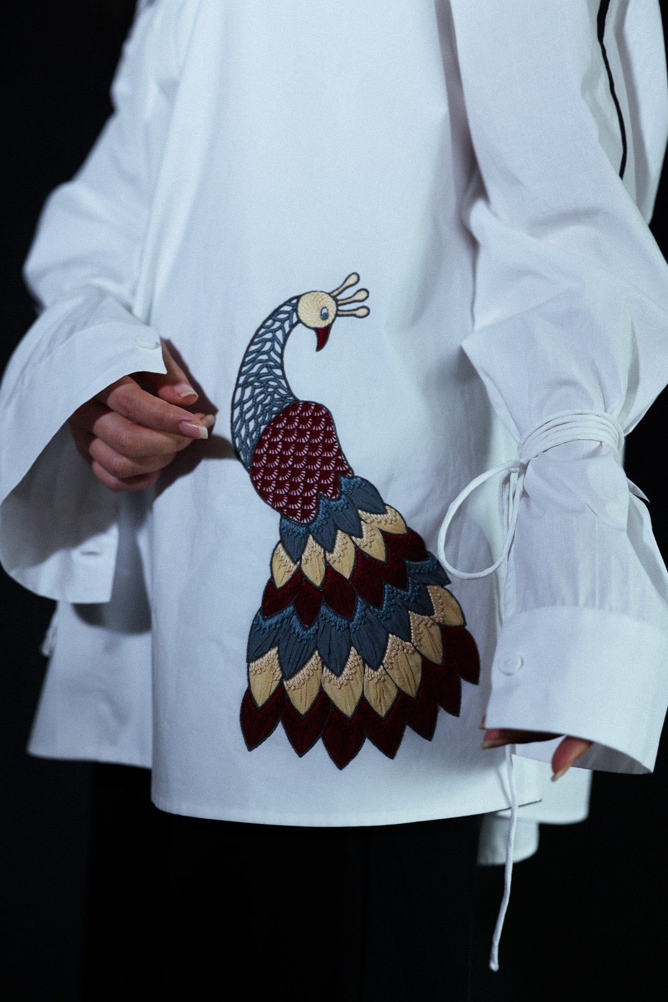 peacock blocked shirt
