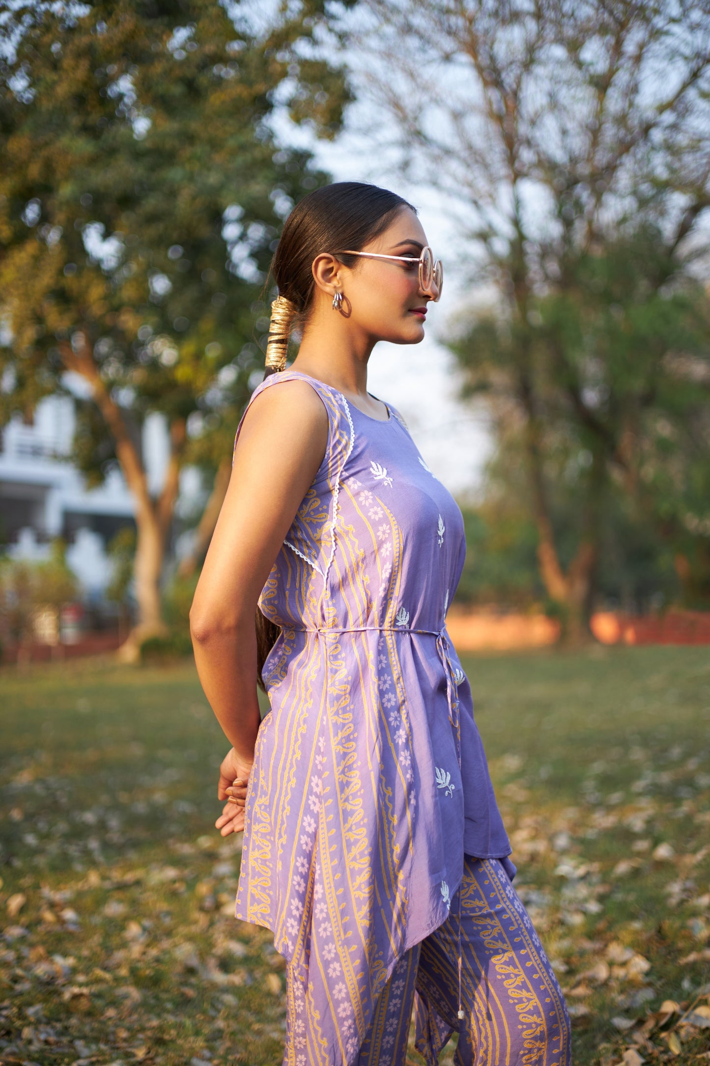 Gulmohar Coord Set. Blockprint X Chikankari